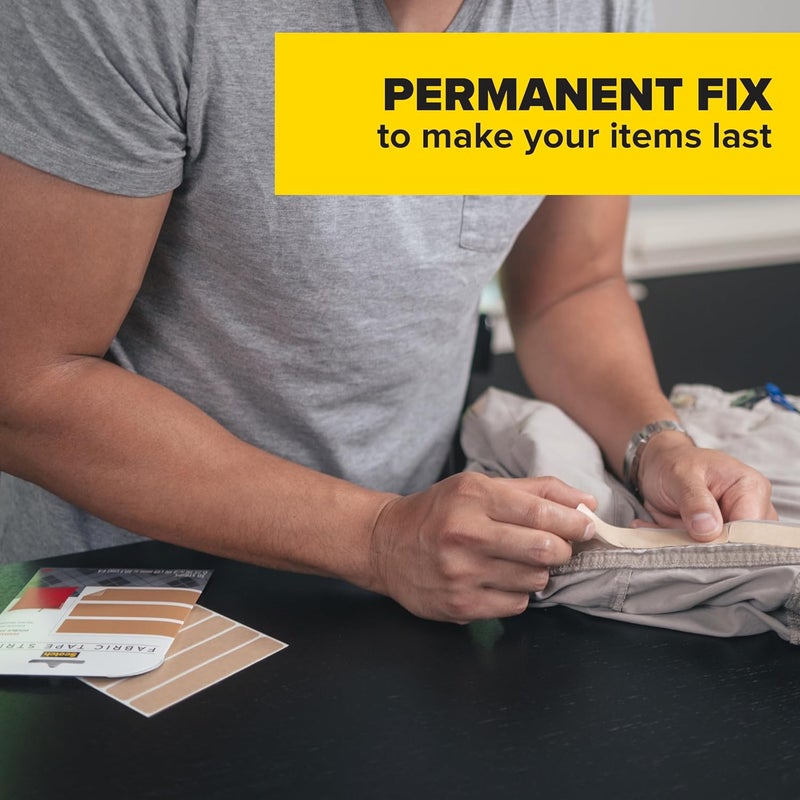 Scotch  Permanent Fabric Tape Strips, 0.75 in. x 4 in., Machine Washable, Perfect Hemming Tape for DIY and Crafting, 1-Pack, 30 Strips - Image 3